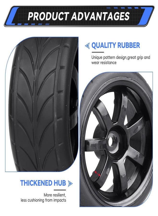 AllinRC PreGlued 1/10 On-Road Tires and Wheels for Traxxas 4tec 2.0 3.0 Tamiya TT02 TT01 HSP Flying Fish Kyosho Fazer 1/10 RC Touring Drift Car (Edition B) - Image 3